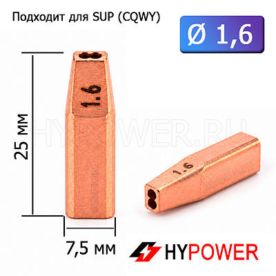 WNSUP-31-16 Сопло направляющее 1,6мм (двойная проволока)